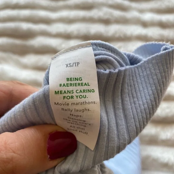 Aerie Ribbed Sleeveless Top in Light Blue - Picture 3 of 5